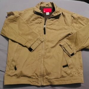 Boys Old Navy fleeced lined Jacket size M! Dark tan in color.